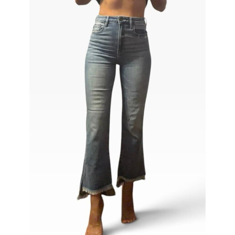 Hidden jeans flare crop high waist 25